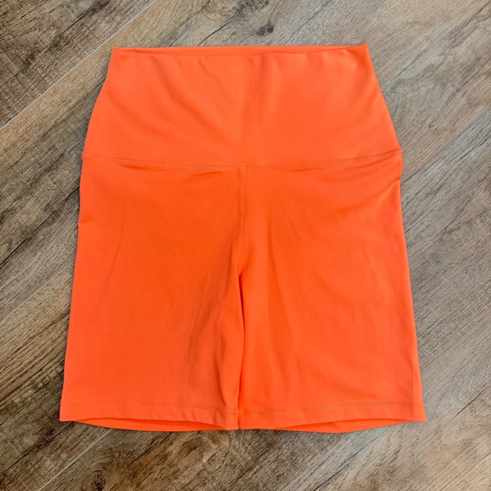 Yogalicious Lux Everyday 7" Super Hi Rise Biker Shorts Womens L Coral Activewear